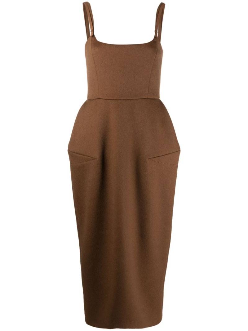 Max Mara sleeveless draped midi dress - Brown von Max Mara