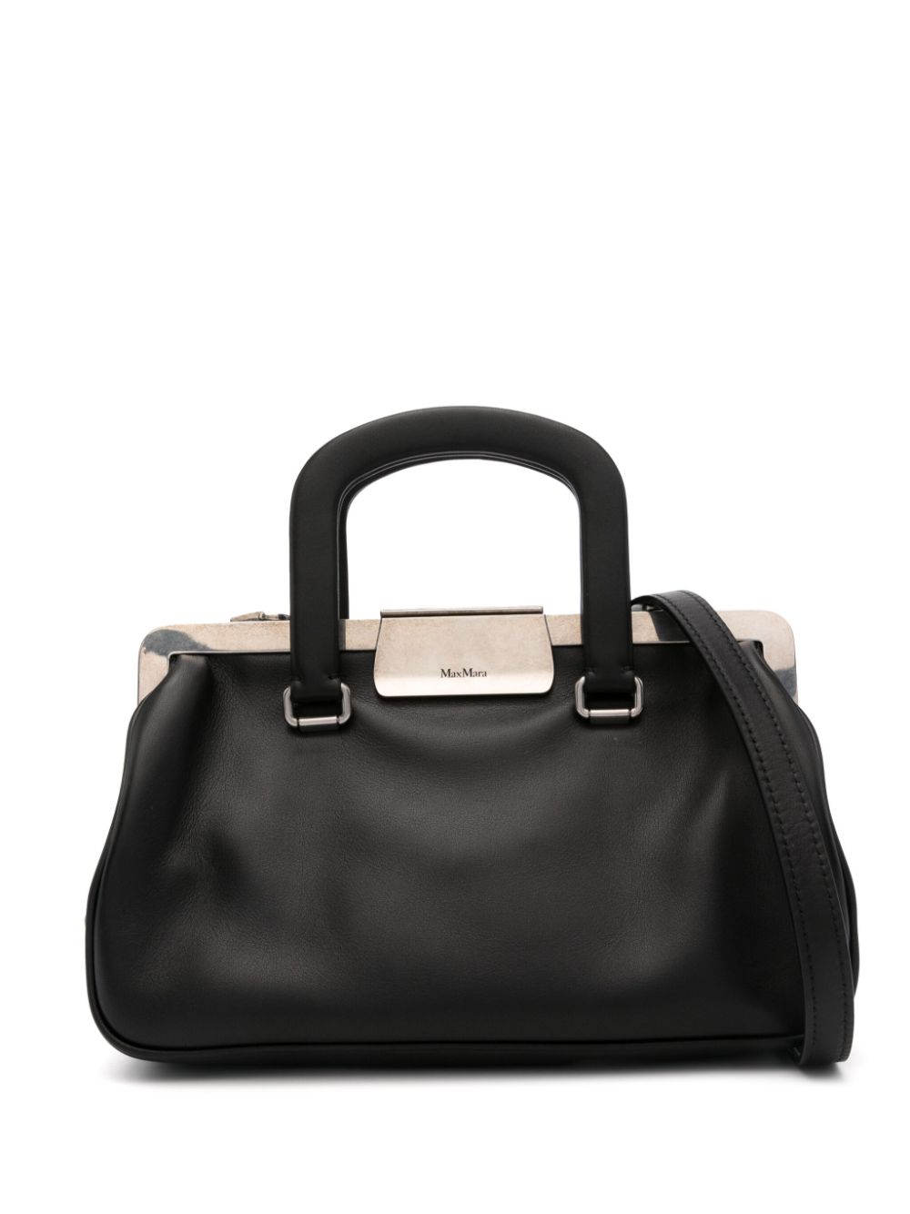 Max Mara small leather tote bag - Black von Max Mara