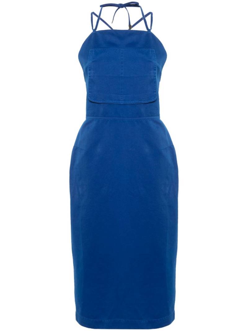 Max Mara square-neck cotton dress - Blue von Max Mara