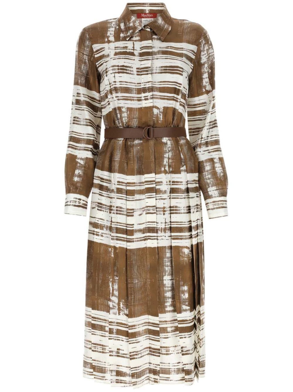 Max Mara stripe-print silk dress - Brown von Max Mara