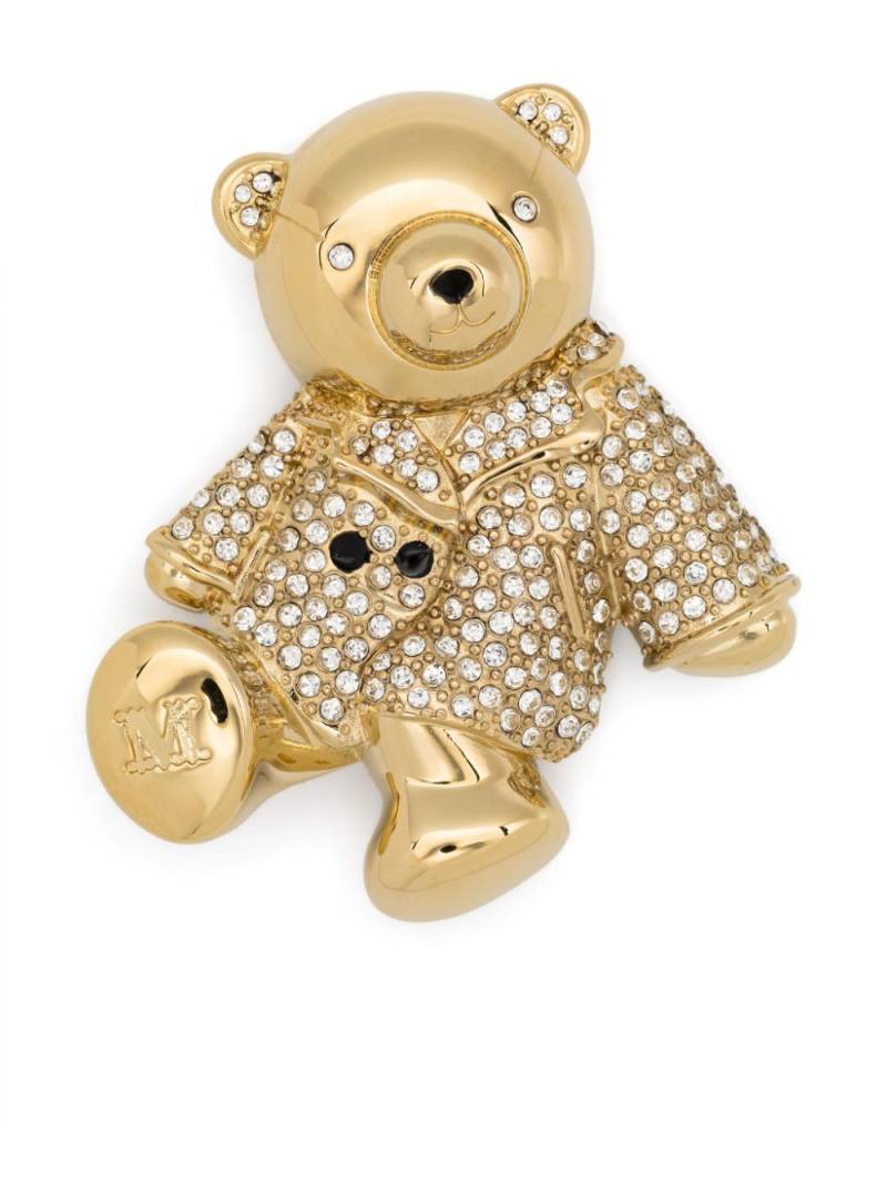 Max Mara teddy bear metal brooch - Gold von Max Mara