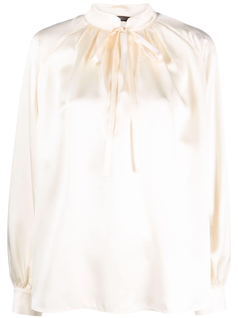 Max Mara tie-fastening silk blouse - Neutrals von Max Mara