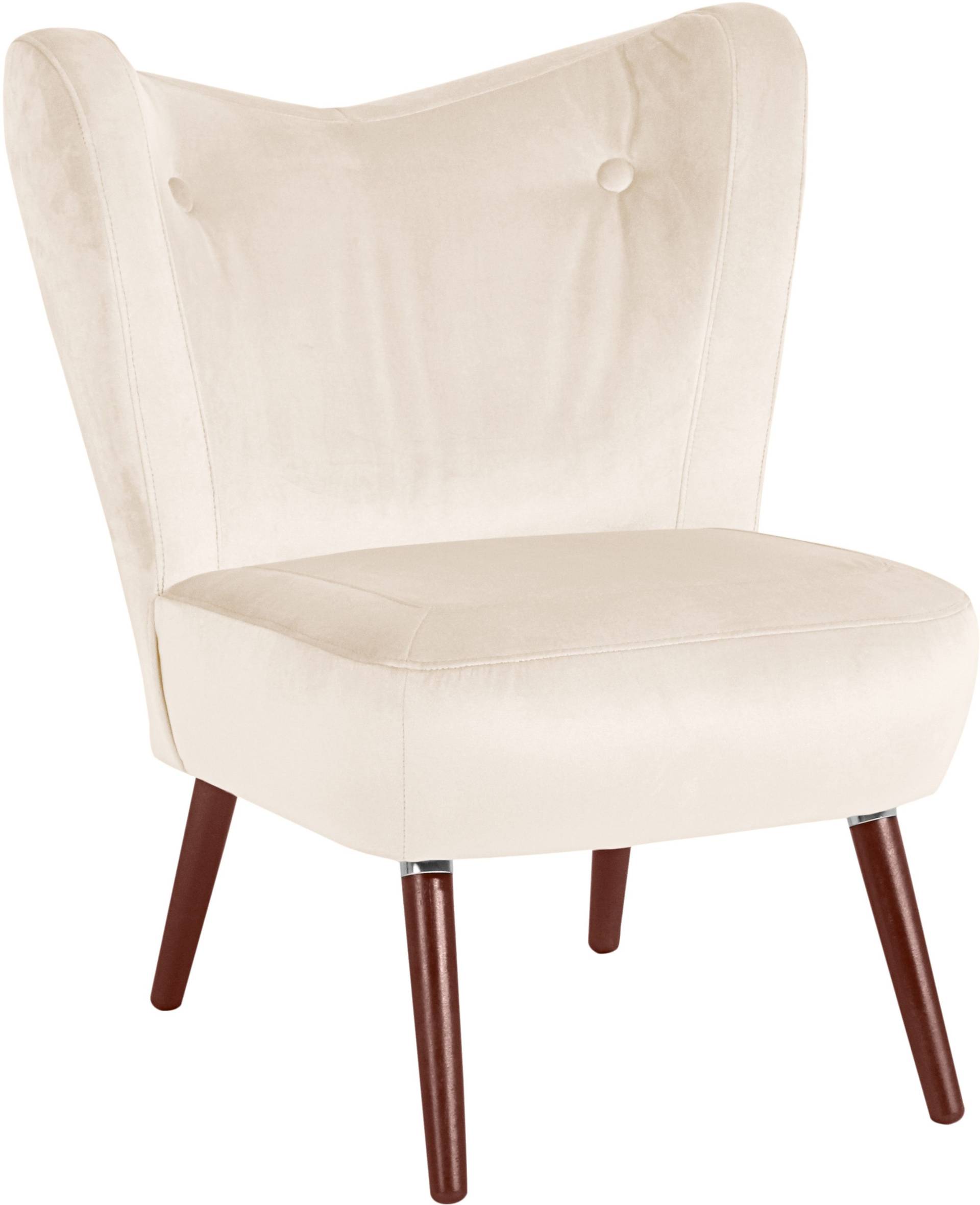 Max Winzer® Cocktailsessel »Stella, Loungesessel, Samtvelours Bezug in 10 Trendfarben«, im Retrolook, bequem, geschwungene Rückenlehne, Solitärsessel von Max Winzer®