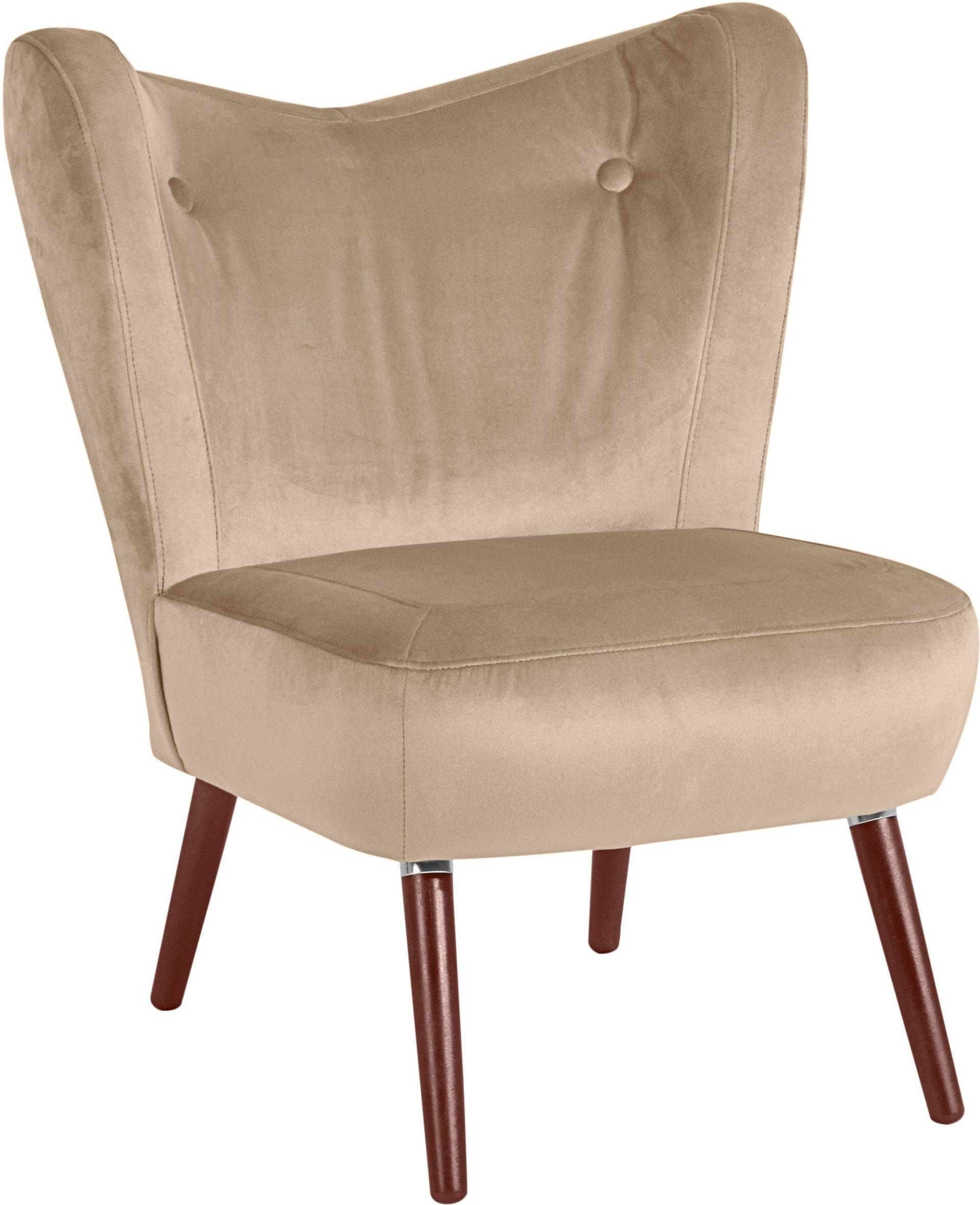 Max Winzer® Cocktailsessel »Stella, Loungesessel, Samtvelours Bezug in 10 Trendfarben«, im Retrolook, bequem, geschwungene Rückenlehne, Solitärsessel von Max Winzer®