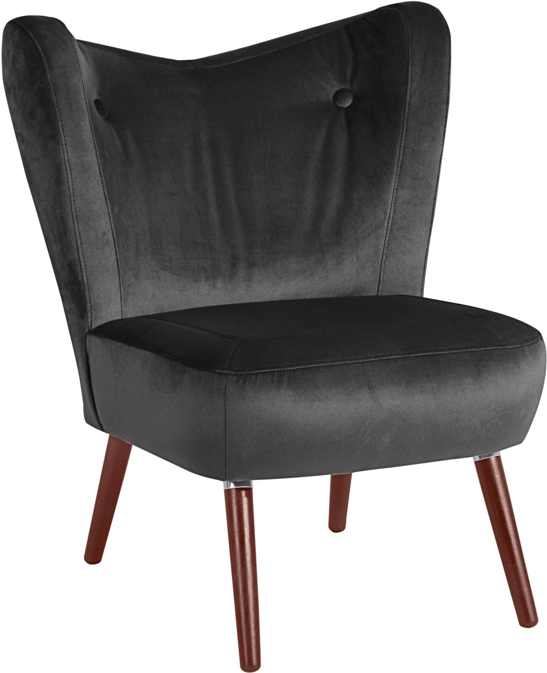 Max Winzer® Cocktailsessel »Stella, Loungesessel, Samtvelours Bezug in 10 Trendfarben«, im Retrolook, bequem, geschwungene Rückenlehne, Solitärsessel von Max Winzer®