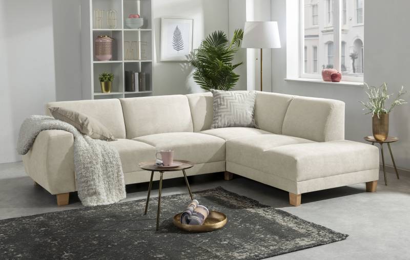 Max Winzer® Ecksofa »Blackpool modern, mittlere Sitzhärte mit hochwertiger Schaumpolsterung«, Lounge-Charakter durch niedrigen, leicht gewölbten Rücken von Max Winzer®