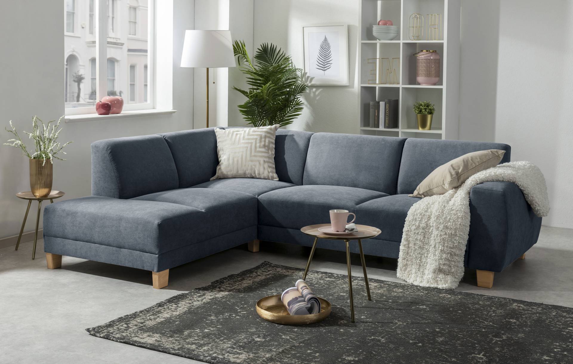 Max Winzer® Ecksofa »Blackpool modern, mittlere Sitzhärte mit hochwertiger Schaumpolsterung«, Lounge-Charakter durch niedrigen, leicht gewölbten Rücken von Max Winzer®