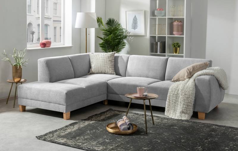 Max Winzer® Ecksofa »Blackpool modern, mittlere Sitzhärte mit hochwertiger Schaumpolsterung«, Lounge-Charakter durch niedrigen, leicht gewölbten Rücken von Max Winzer®