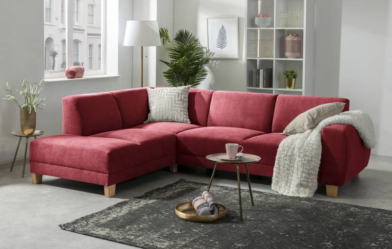 Max Winzer® Ecksofa »Blackpool modern, mittlere Sitzhärte mit hochwertiger Schaumpolsterung«, Lounge-Charakter durch niedrigen, leicht gewölbten Rücken von Max Winzer®