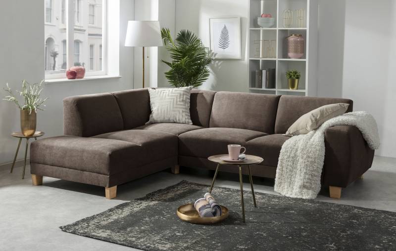 Max Winzer® Ecksofa »Blackpool modern, mittlere Sitzhärte mit hochwertiger Schaumpolsterung«, Lounge-Charakter durch niedrigen, leicht gewölbten Rücken von Max Winzer®