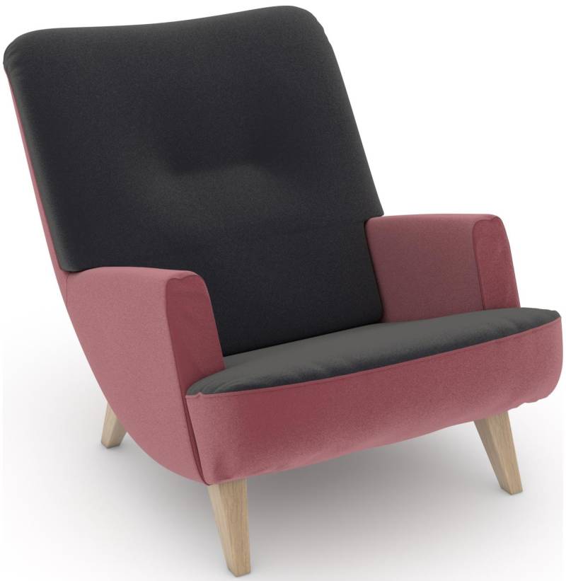 Max Winzer® Loungesessel »build-a-chair Borano aussergewöhnlicher Sessel, tolle Farbkombinationen«, modern im Retrolook, zum Selbstgestalten von Max Winzer®