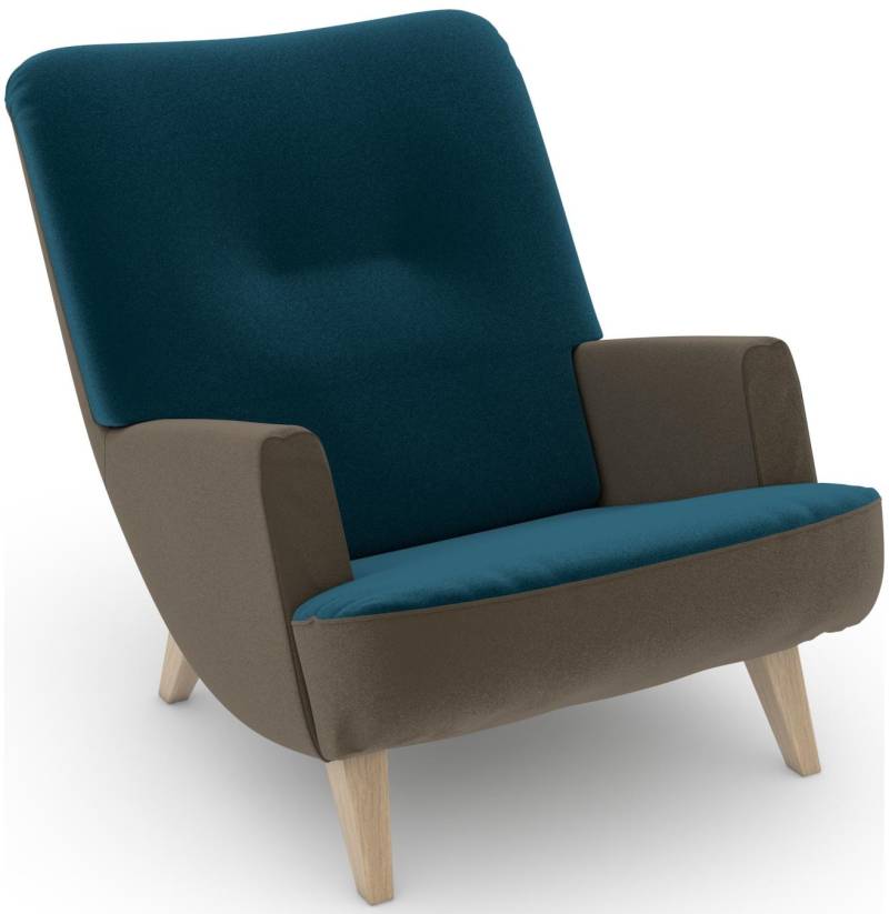 Max Winzer® Loungesessel »build-a-chair Borano aussergewöhnlicher Sessel, tolle Farbkombinationen«, modern im Retrolook, zum Selbstgestalten von Max Winzer®