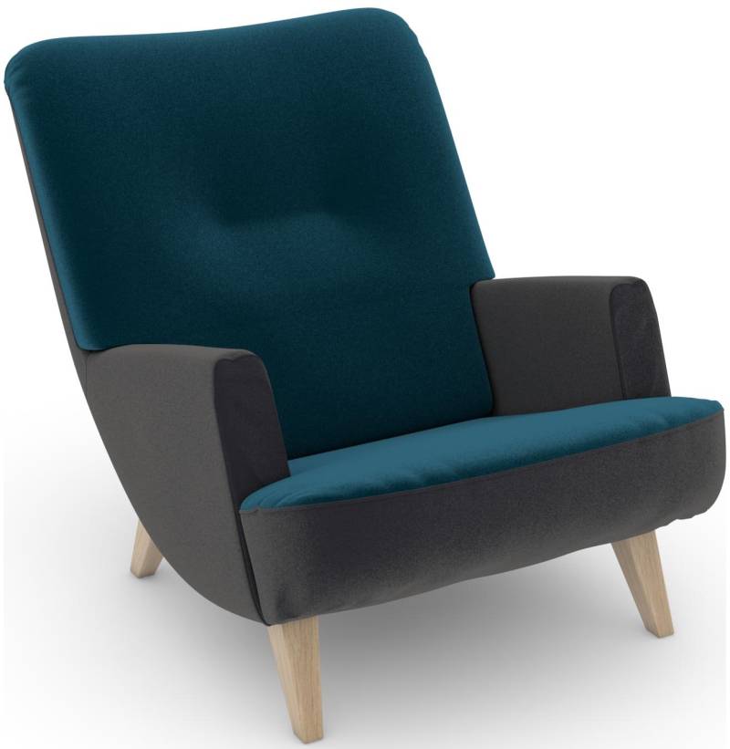 Max Winzer® Loungesessel »build-a-chair Borano aussergewöhnlicher Sessel, tolle Farbkombinationen«, modern im Retrolook, zum Selbstgestalten von Max Winzer®