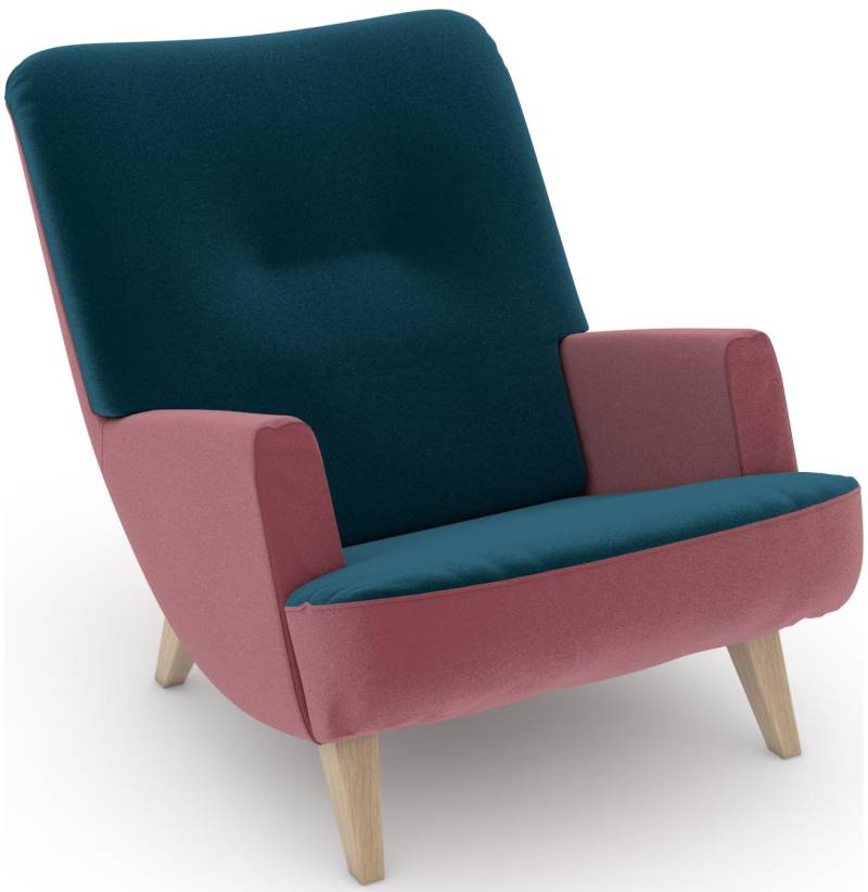 Max Winzer® Loungesessel »build-a-chair Borano aussergewöhnlicher Sessel, tolle Farbkombinationen«, modern im Retrolook, zum Selbstgestalten von Max Winzer®