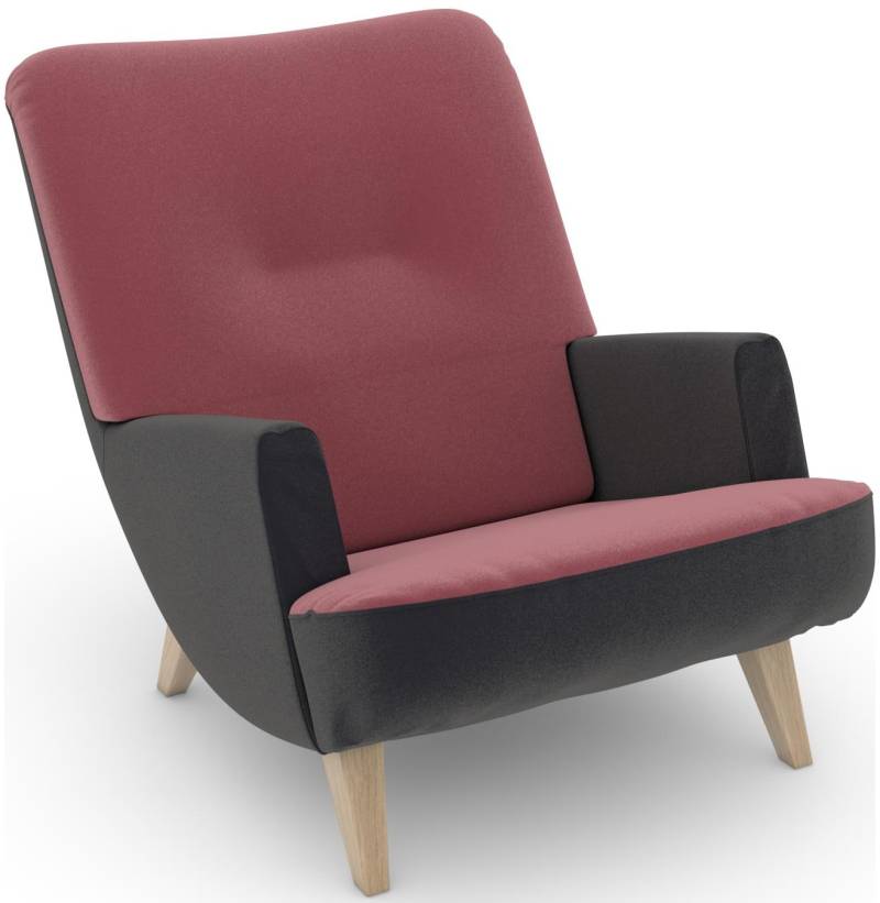 Max Winzer® Loungesessel »build-a-chair Borano aussergewöhnlicher Sessel, tolle Farbkombinationen«, modern im Retrolook, zum Selbstgestalten von Max Winzer®