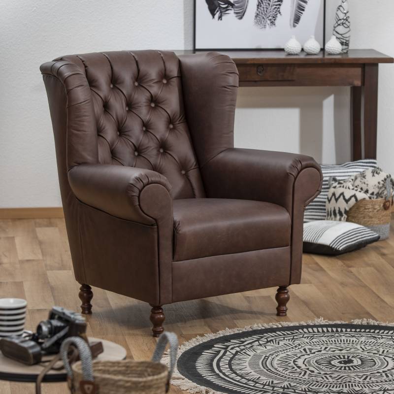 Max Winzer® Sessel »Vary, Chesterfield, Federkernunterfederung für tollen Sitzkomfort«, tolle Verarbeitungsdetails, Ohrensessel, Loungesessel, Clubsessel von Max Winzer®