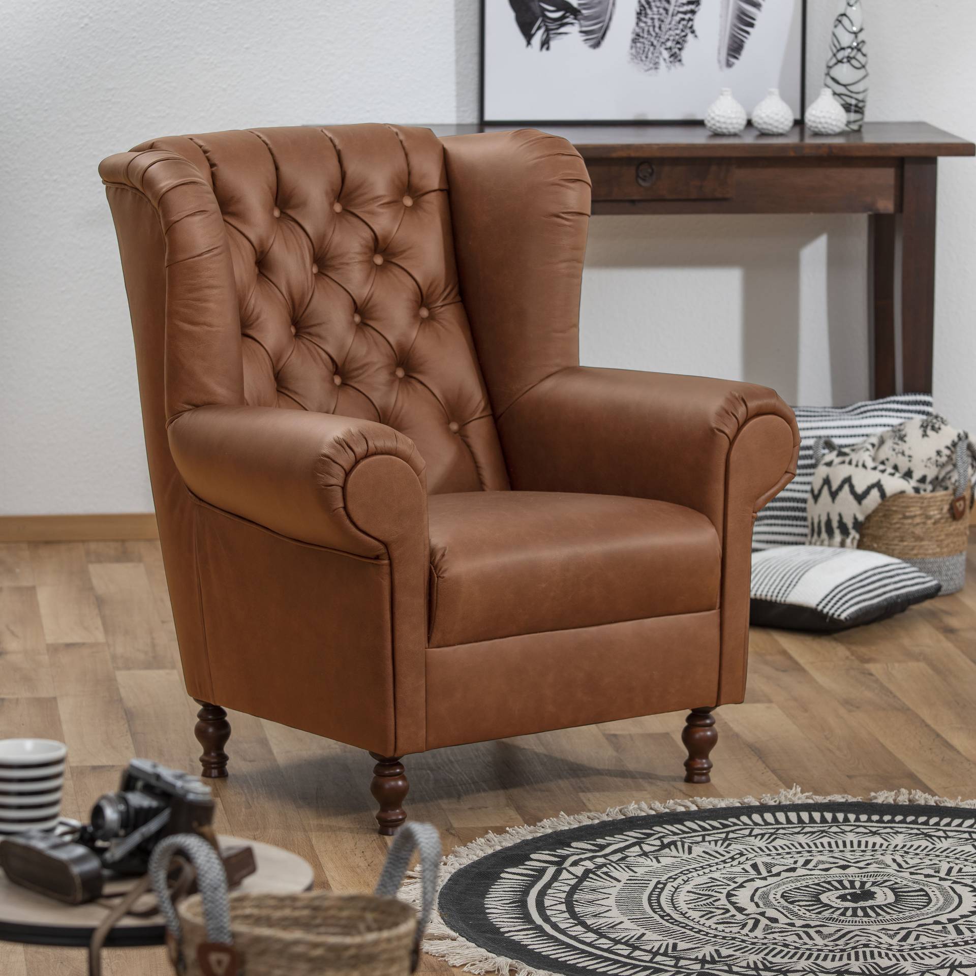 Max Winzer® Sessel »Vary, Chesterfield, Federkernunterfederung für tollen Sitzkomfort«, tolle Verarbeitungsdetails, Ohrensessel, Loungesessel, Clubsessel von Max Winzer®