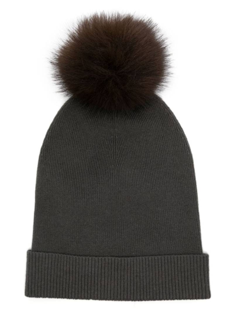 Max & Moi pompom-detail beanie - Grey von Max & Moi