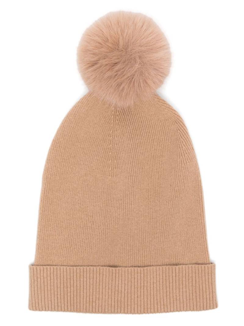 Max & Moi pompom-detail beanie - Neutrals von Max & Moi