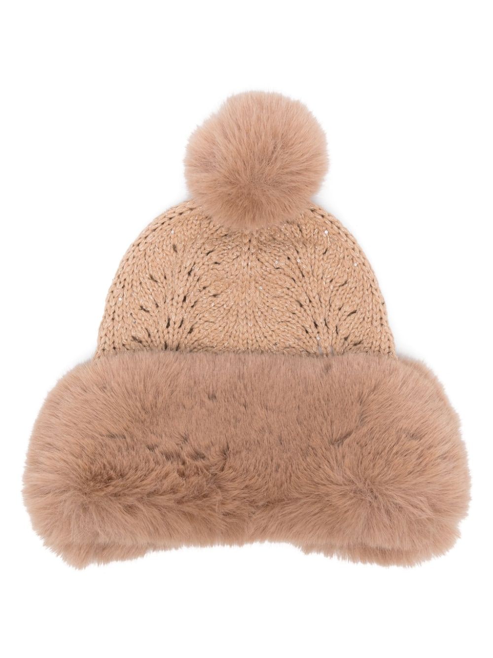 Max & Moi pompom-detail beanie - Neutrals von Max & Moi