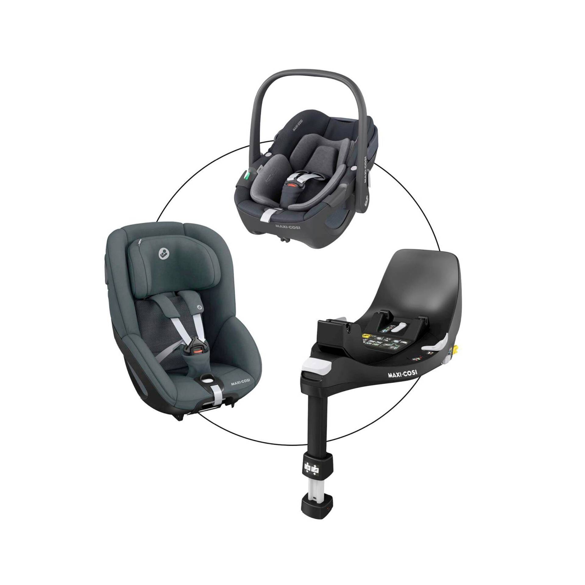 Babyschale Pebble 360 inkl. Kindersitz Pearl 360 und Isofix-Basis FamilyFix 360 von Maxi-Cosi