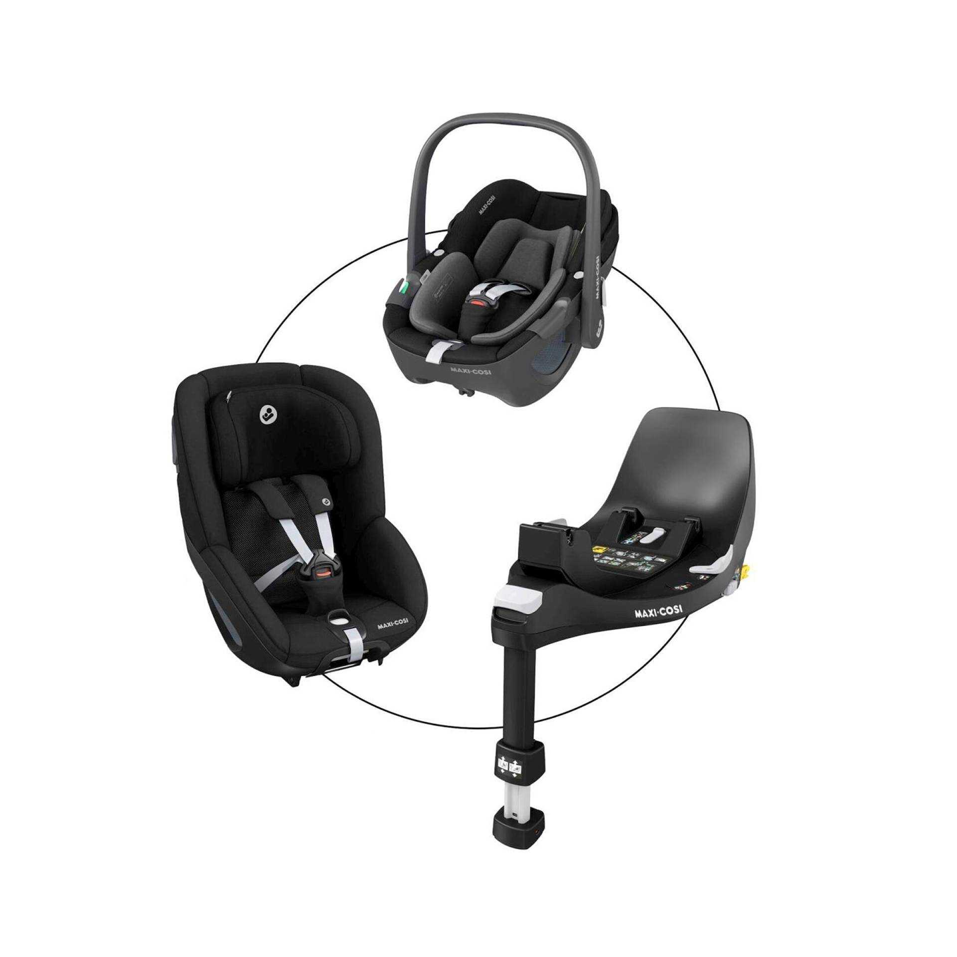 Babyschale Pebble 360 inkl. Kindersitz Pearl 360 und Isofix-Basis FamilyFix 360 von Maxi-Cosi