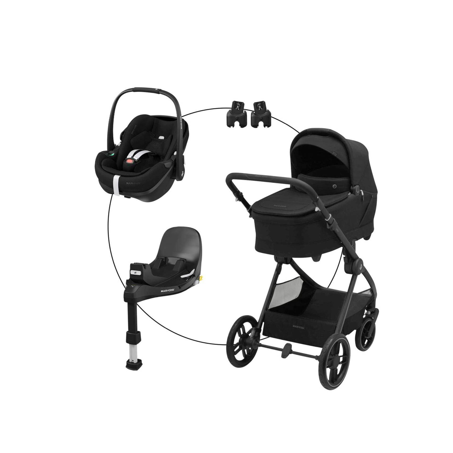 Kombikinderwagen Oxford+ Travel-Set inkl. Babyschale Pebble 360 Pro 2 und Isofix-Basis FamilyFix 360 Pro von Maxi-Cosi