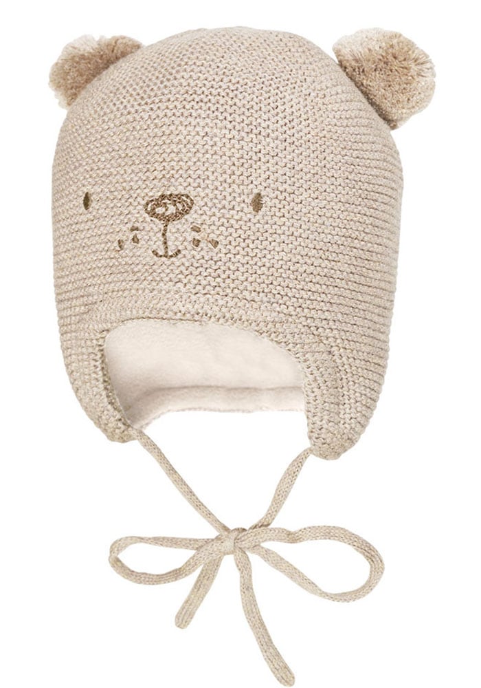 MAXIMO Strickmütze, mit Tiergesicht, zwei Pompons und Bindeband MAXIMO Strickmütze, mit Tiergesicht, zwei Pompons und Bindeband von Maximo
