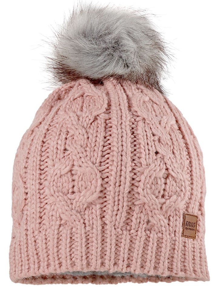 MAXIMO Strickmütze, mit Zopfstrickmuster und FakeFur Bommel MAXIMO Strickmütze, mit Zopfstrickmuster und FakeFur Bommel von Maximo