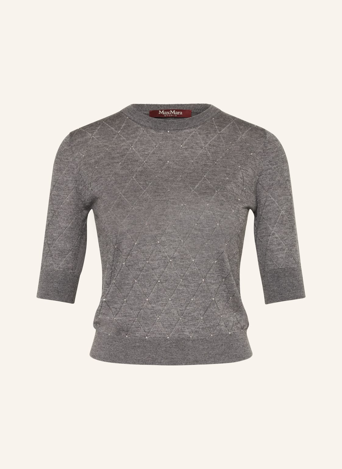 Max Mara Studio Pullover Patrik Mit 3/4-Arm Und Seide grau von Max Mara STUDIO