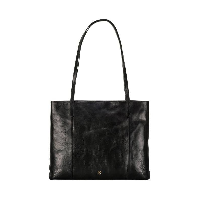 Athenea - Leder Shopper Damen Schwarz ONE SIZE von Maxwell Scott