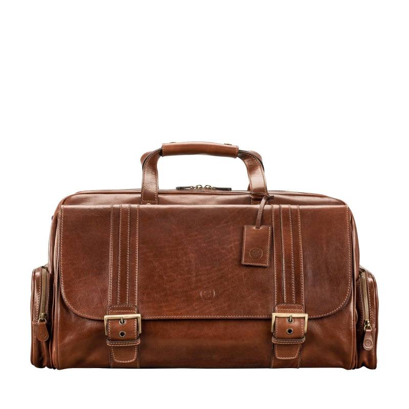 Dinom - Leder Weekender Reisetasche Unisex Tan ONE SIZE von Maxwell Scott