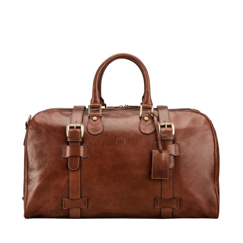 Flerom - Leder Handgepäck Reisetasche Unisex Tan ONE SIZE von Maxwell Scott