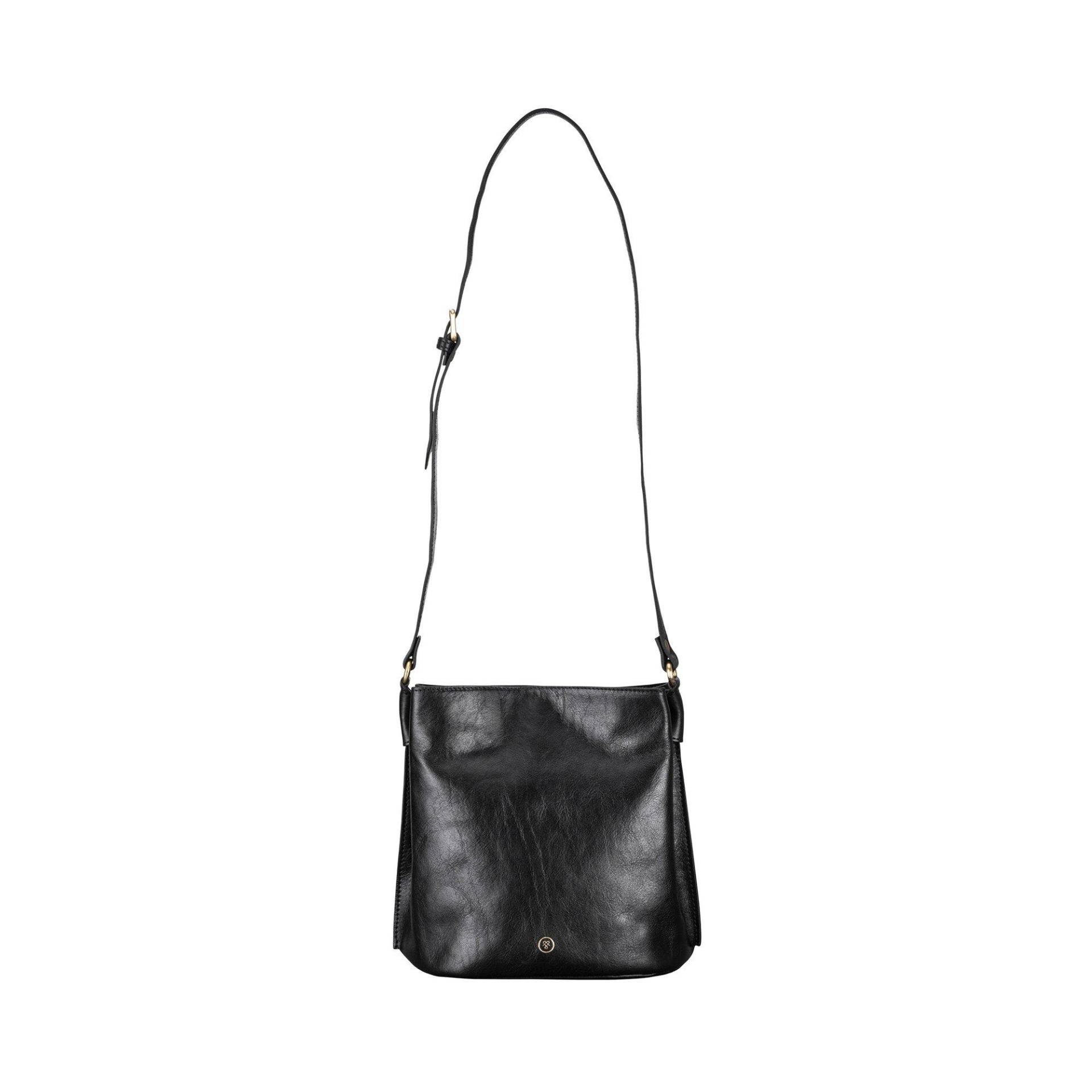 Palermo - Kleine Leder Schultertasche Damen Schwarz ONE SIZE von Maxwell Scott