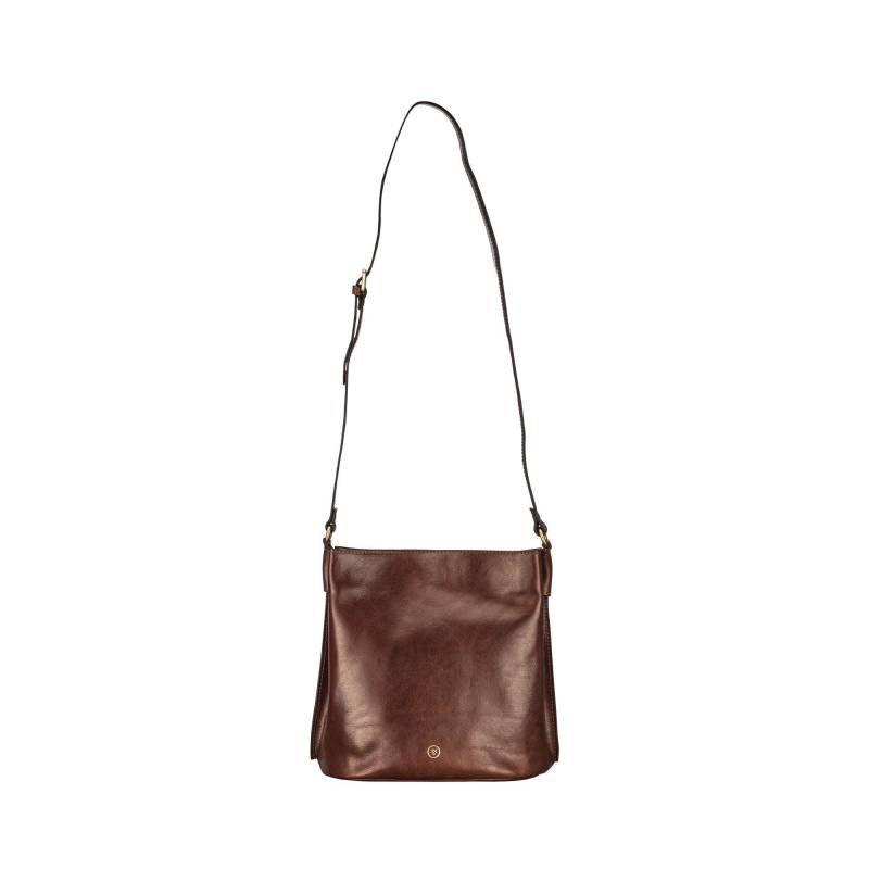 Palermo - Kleine Leder Schultertasche Damen Tan ONE SIZE von Maxwell Scott