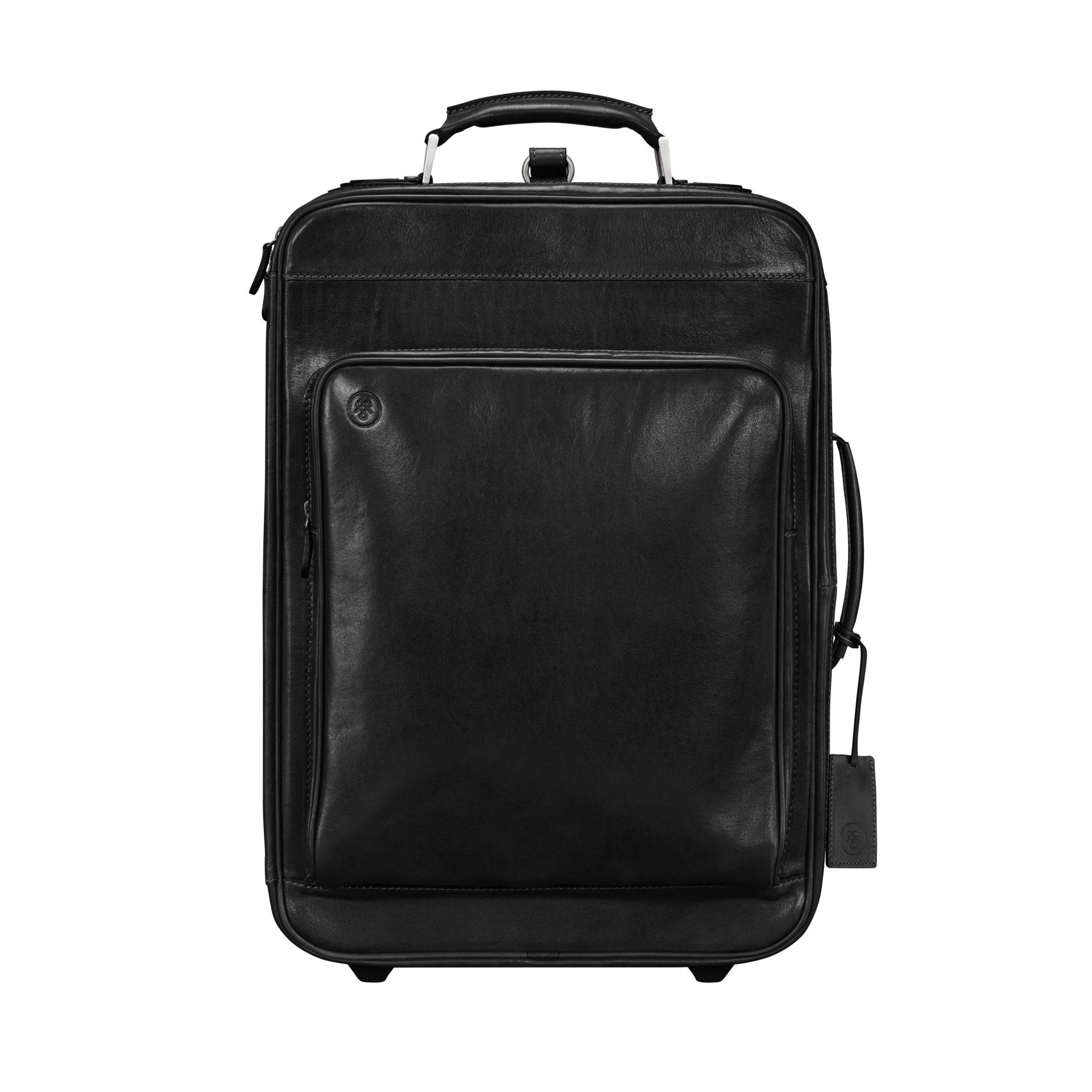 Piazzale - Leder Trolley Reisetasche Unisex Schwarz ONE SIZE von Maxwell Scott