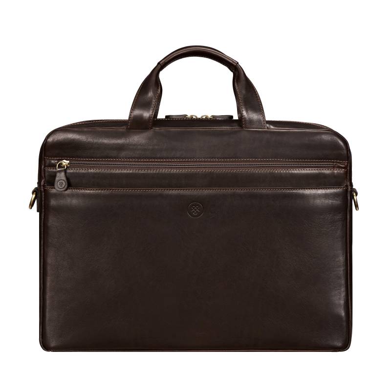 Teramo - Leder Aktentasche Mit Trolleyfunktion Unisex Braun ONE SIZE von Maxwell Scott