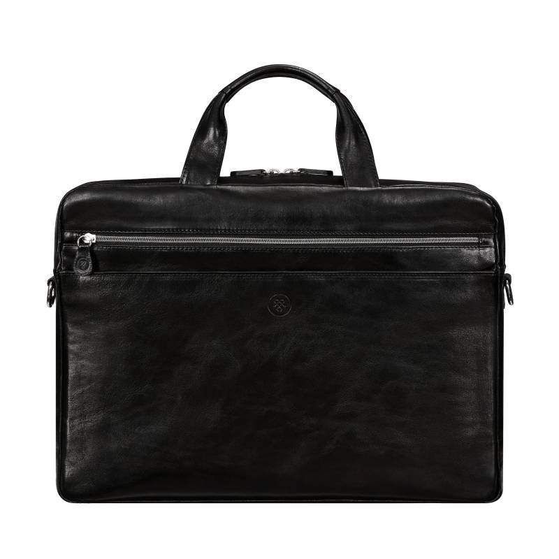 Teramo - Leder Aktentasche Mit Trolleyfunktion Unisex Schwarz ONE SIZE von Maxwell Scott