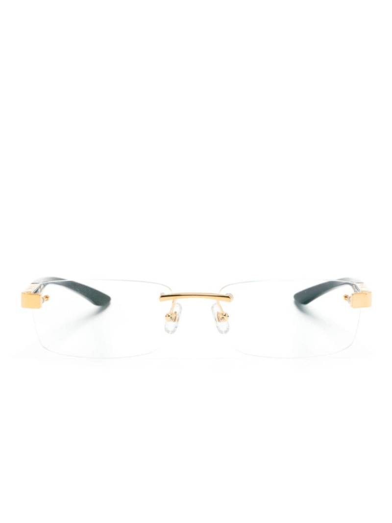 Maybach eyewear The Artist III rectangle-frame glasses - Gold von Maybach eyewear