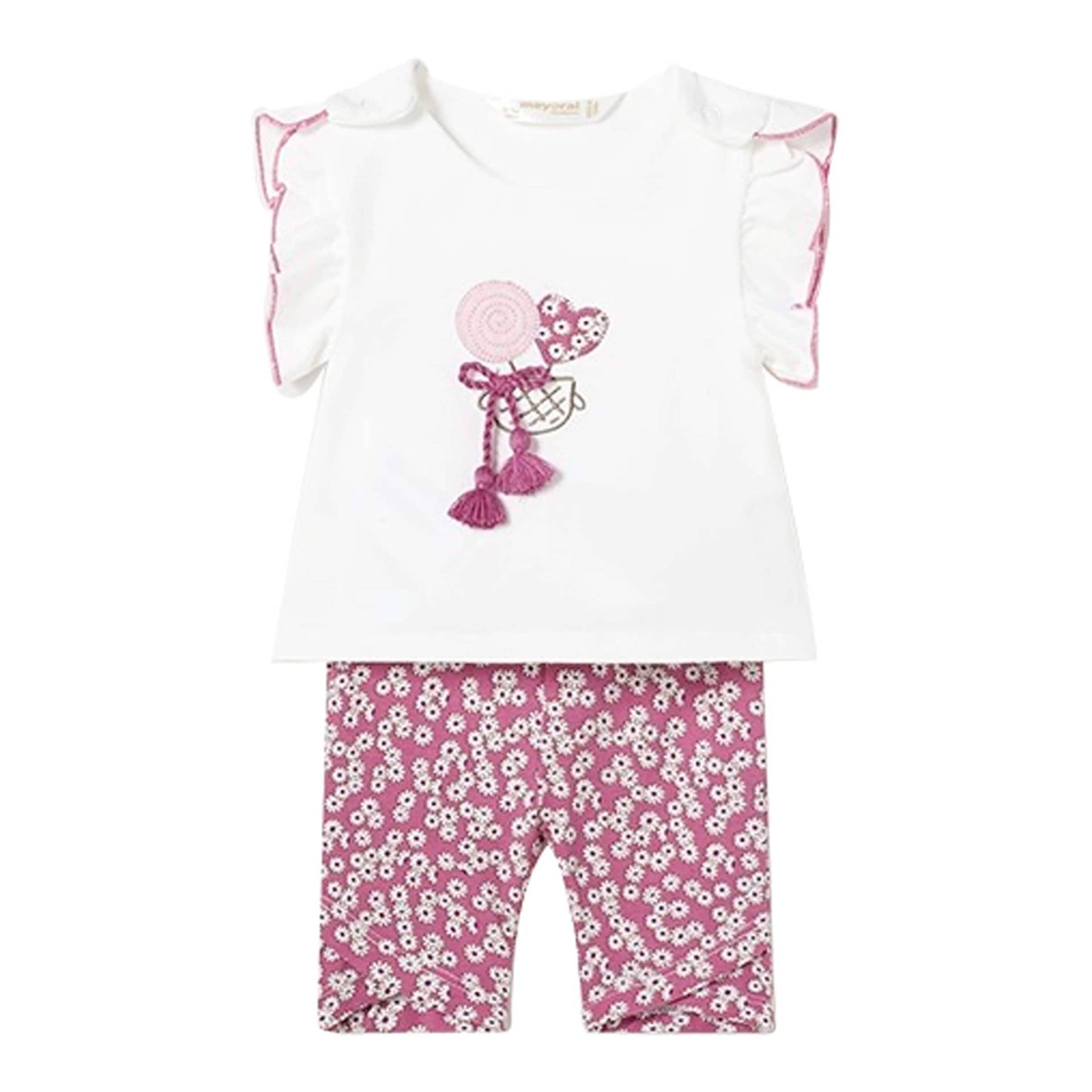 2-tlg. Set T-Shirt Flügelarm und Capri-Leggings Blumen von Mayoral