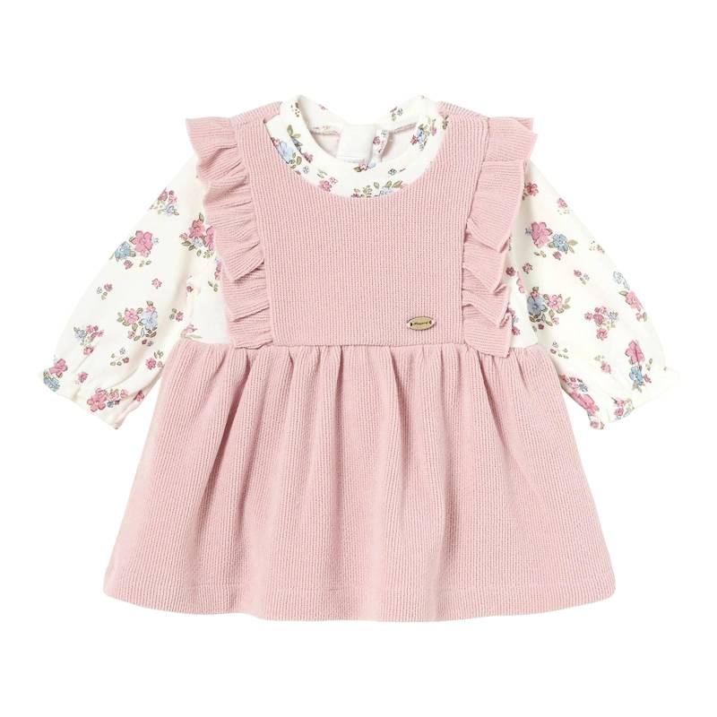 Kleid langarm 2in1 Latzkleid-Optik Blumen von Mayoral