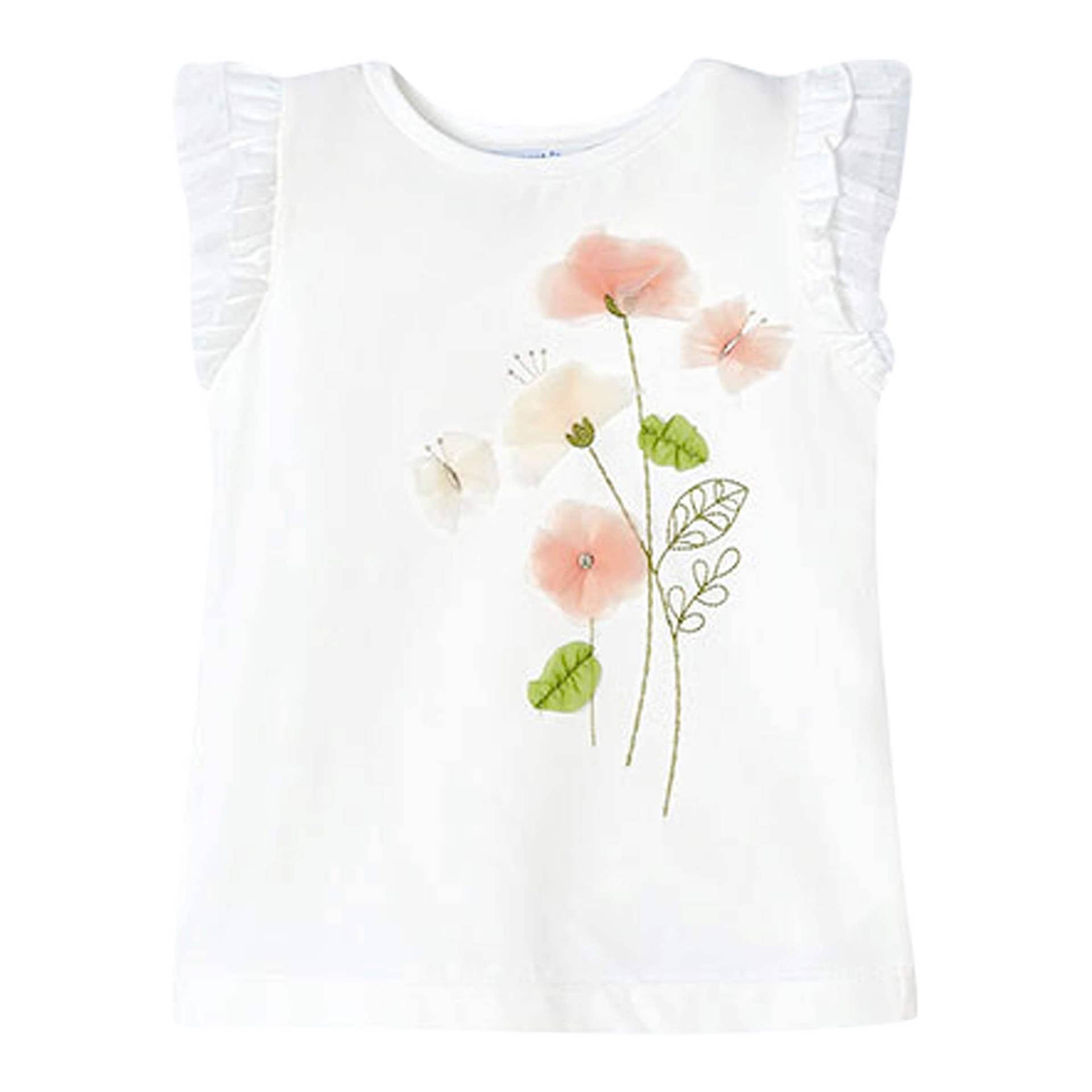 T-Shirt Flügelarm Tüll-Blumen von Mayoral