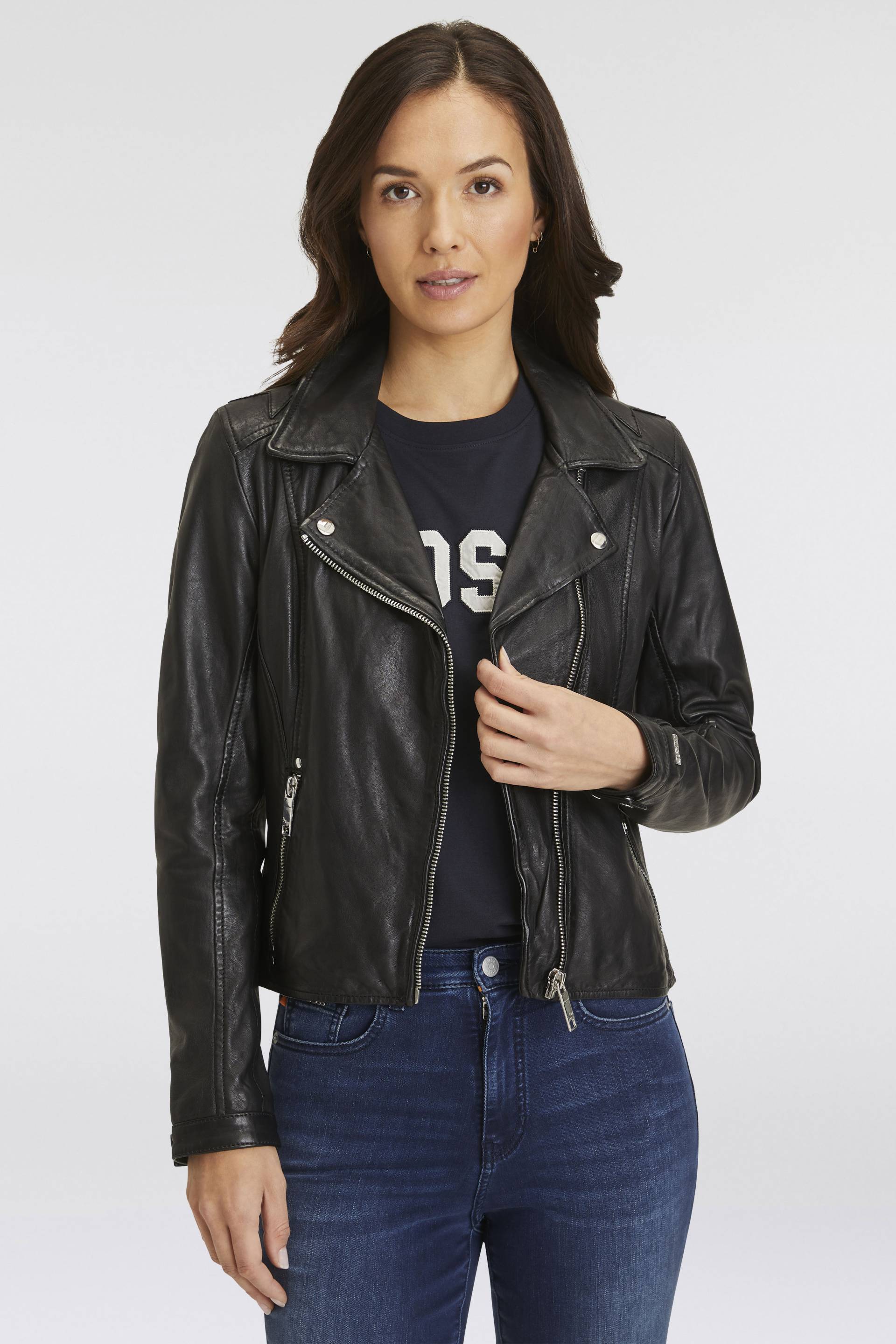 Maze Lederjacke, im Bikerlook und Einsätze hinten Maze Lederjacke, im Bikerlook und Einsätze hinten von Maze