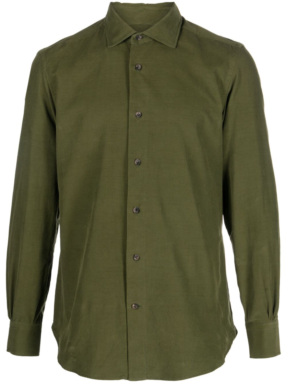 Mazzarelli button-up cotton shirt - Green von Mazzarelli