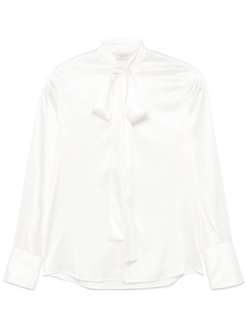 Mazzarelli pussy-bow collar shirt - White von Mazzarelli