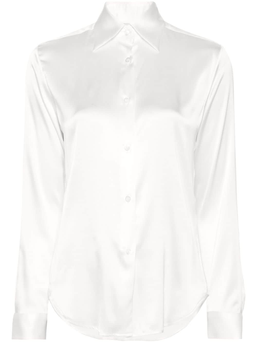 Mazzarelli satin shirt - White von Mazzarelli