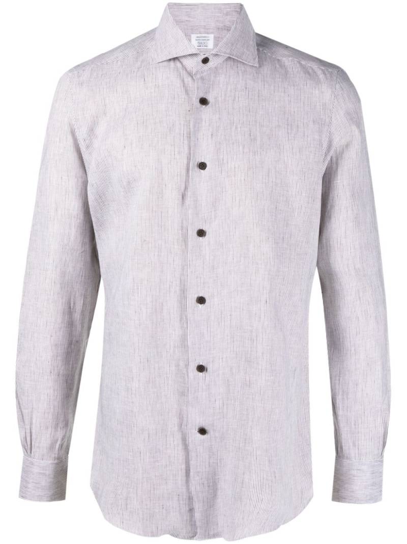 Mazzarelli striped long-sleeve shirt - Neutrals von Mazzarelli