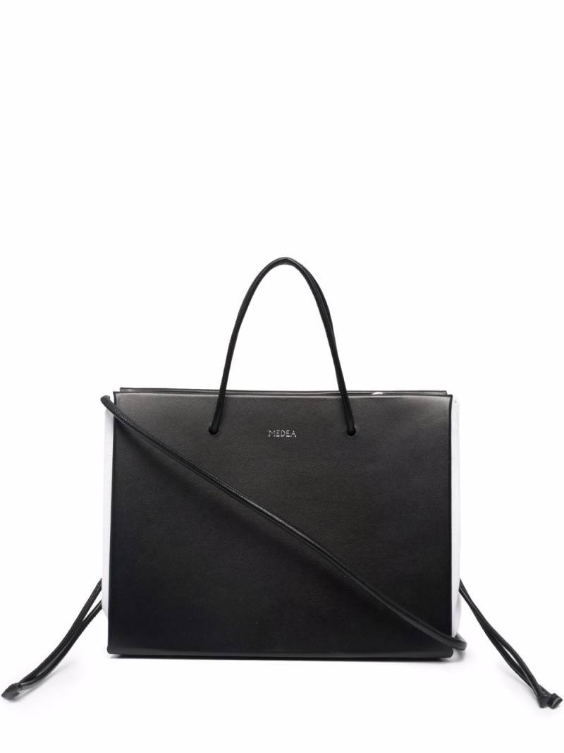 Medea Vitello leather tote bag - Black von Medea