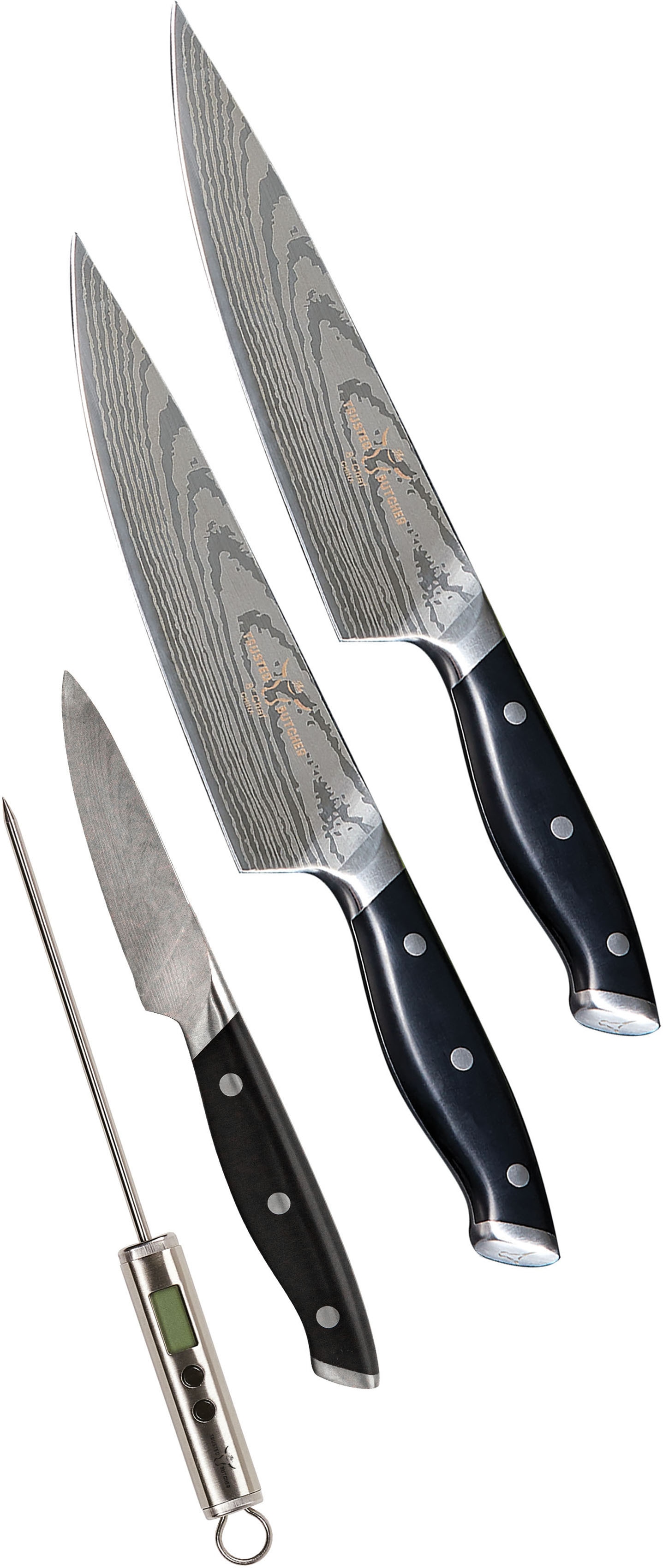 MediaShop Messer-Set »Trusted Butcher«, (Set, 4 tlg.), aus rostfreiem Edelstahl, ergonomischer Griff, perfekt ausbalanciert von MediaShop