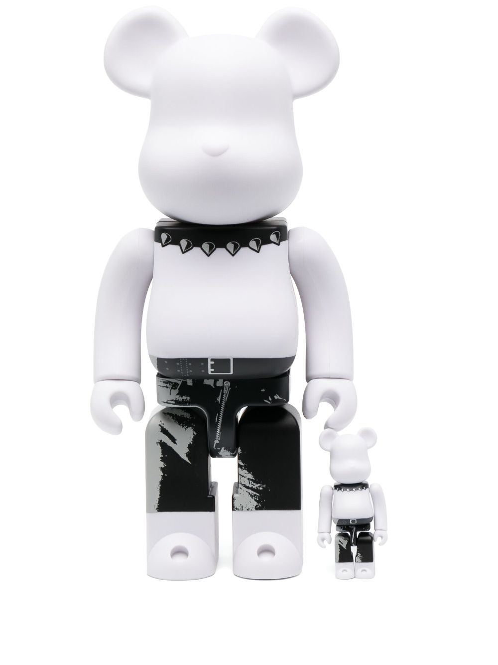 MEDICOM TOY x Andy Warhol x The Rolling Stones "Sticky Fingers" BE@RBRICK 100% and 400% figure set - White von MEDICOM TOY